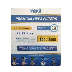 2-Pack Veva Premium HEPA Filters 300 300S AA-300-Hepa-2